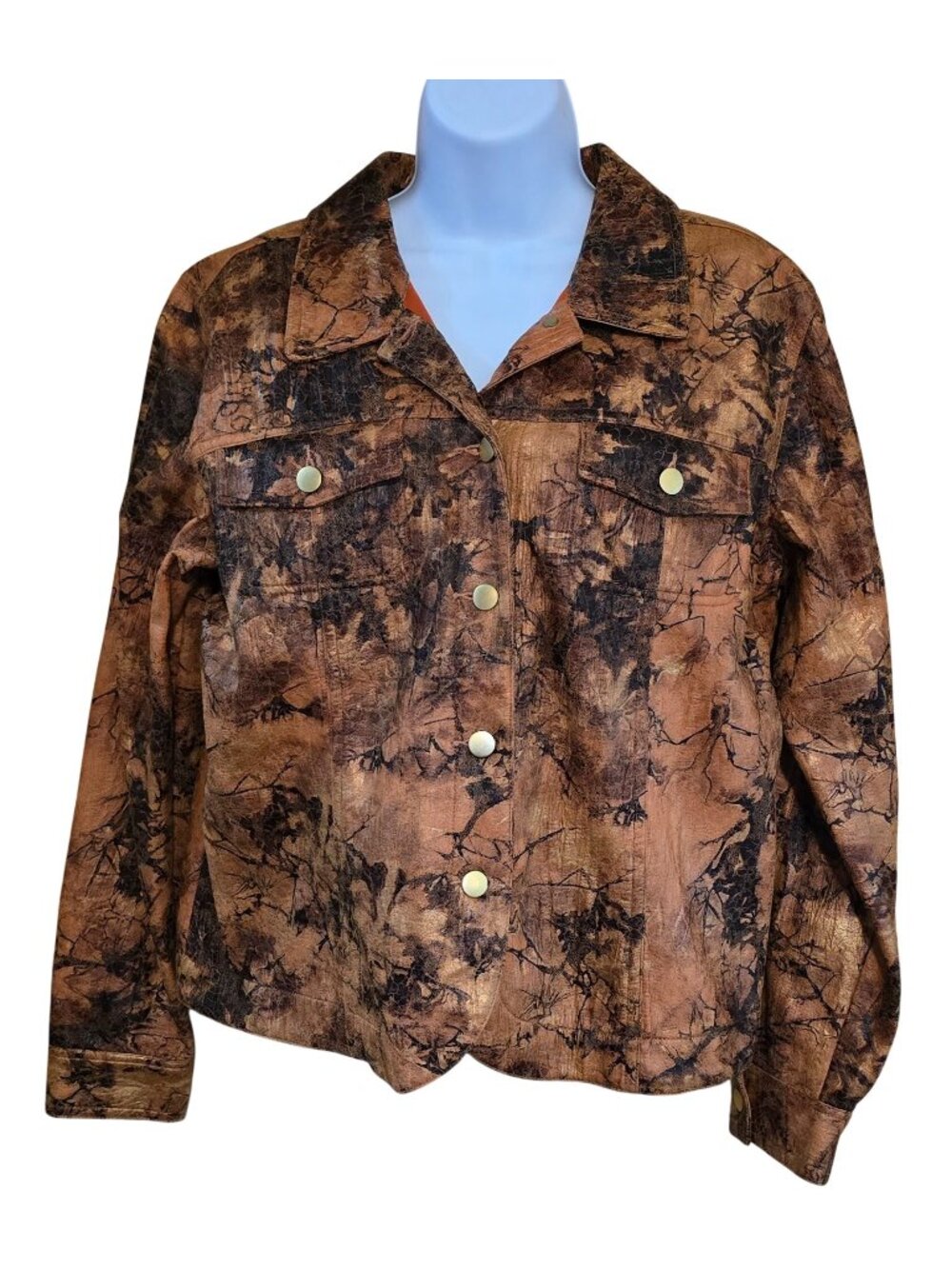 Vintage Abstract Pattern Button-Up Jacket boho cottagecore grannycore academia